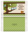 Owl - Look Whooo's Having Twins - Personalized Popcorn Wrapper Baby Shower Favors thumbnail