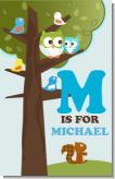 Owl - Look Whooo's Having A Boy - Personalized Baby Shower Nursery Wall Art