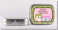 Owl - Look Whooo's Having Twin Girls - Personalized Baby Shower Mint Tins