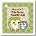 Owl - Look Whooo's Having A Baby - Personalized Baby Shower Card Stock Favor Tags thumbnail