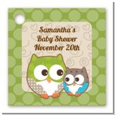 Owl - Look Whooo's Having A Baby - Personalized Baby Shower Card Stock Favor Tags