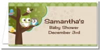 Owl - Look Whooo's Having A Baby - Personalized Baby Shower Place Cards
