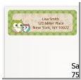 Owl - Look Whooo's Having A Baby - Baby Shower Return Address Labels thumbnail