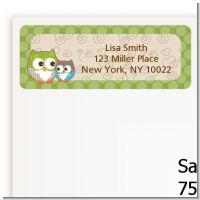 Owl - Look Whooo's Having A Baby - Baby Shower Return Address Labels