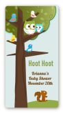 Owl - Look Whooo's Having A Boy - Custom Rectangle Baby Shower Sticker/Labels