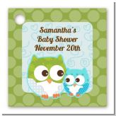 Owl - Look Whooo's Having A Boy - Personalized Baby Shower Card Stock Favor Tags