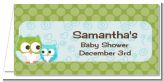 Owl - Look Whooo's Having A Boy - Personalized Baby Shower Place Cards