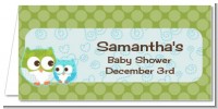 Owl - Look Whooo's Having A Boy - Personalized Baby Shower Place Cards