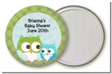 Owl - Look Whooo's Having A Boy - Personalized Baby Shower Pocket Mirror Favors