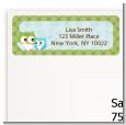 Owl - Look Whooo's Having A Boy - Baby Shower Return Address Labels thumbnail