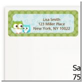 Owl - Look Whooo's Having A Boy - Baby Shower Return Address Labels