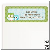 Owl - Look Whooo's Having A Boy - Baby Shower Return Address Labels