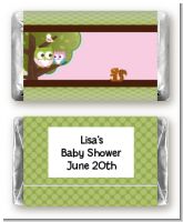 Owl - Look Whooo's Having A Girl - Personalized Baby Shower Mini Candy Bar Wrappers