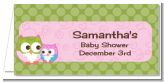 Owl - Look Whooo's Having A Girl - Personalized Baby Shower Place Cards