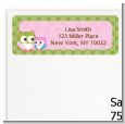 Owl - Look Whooo's Having A Girl - Baby Shower Return Address Labels thumbnail