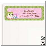 Owl - Look Whooo's Having A Girl - Baby Shower Return Address Labels