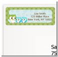 Owl - Look Whooo's Having Twin Boys - Baby Shower Return Address Labels thumbnail