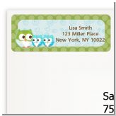 Owl - Look Whooo's Having Twin Boys - Baby Shower Return Address Labels