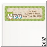 Owl - Look Whooo's Having Twins - Baby Shower Return Address Labels