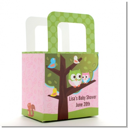 Owl - Look Whooo's Having A Girl - Personalized Baby Shower Favor Boxes