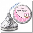Owl Pink - Hershey Kiss Baby Shower Sticker Labels thumbnail