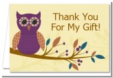 Retro Owl - Birthday Party Thank You Cards