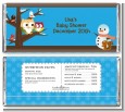 Owl - Winter Theme or Christmas - Personalized Baby Shower Candy Bar Wrappers thumbnail