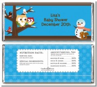 Owl - Winter Theme or Christmas - Personalized Baby Shower Candy Bar Wrappers