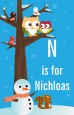 Owl - Winter Theme or Christmas - Personalized Baby Shower Nursery Wall Art thumbnail