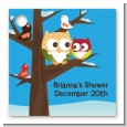 Owl - Winter Theme or Christmas - Personalized Baby Shower Card Stock Favor Tags thumbnail