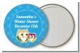 Owl - Winter Theme or Christmas - Personalized Baby Shower Pocket Mirror Favors thumbnail