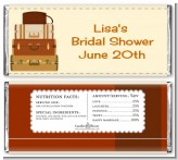 Pack Your Bags Destination - Personalized Bridal Shower Candy Bar Wrappers Pack Your Bags Destination - Personalized Bridal Shower Candy Bar Wrappers
