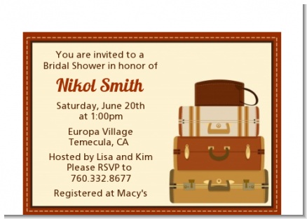 Pack Your Bags Destination - Bridal Shower Petite Invitations