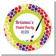 Paint Party - Round Personalized Birthday Party Sticker Labels thumbnail