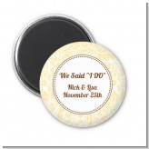 Pale Yellow & Brown - Personalized Bridal Shower Magnet Favors