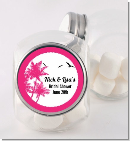 Palm Tree - Personalized Bridal Shower Candy Jar