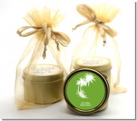 Palm Trees - Bridal Shower Gold Tin Candle Favors
