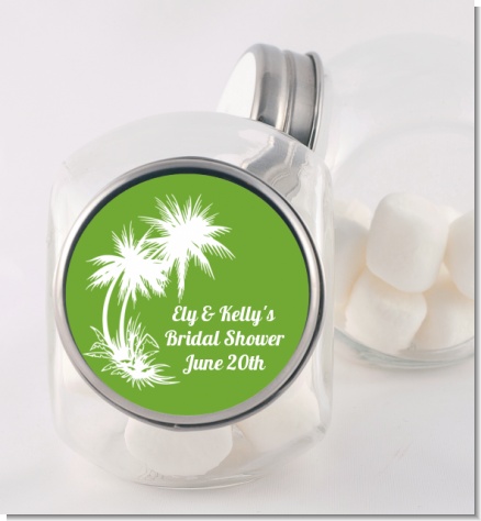 Palm Trees - Personalized Bridal Shower Candy Jar