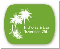 Palm Trees - Personalized Bridal Shower Rounded Corner Stickers