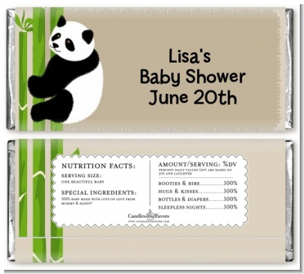 Panda - Personalized Baby Shower Candy Bar Wrappers