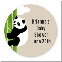 Panda - Round Personalized Baby Shower Sticker Labels