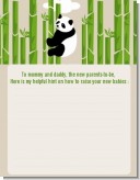 Panda - Baby Shower Notes of Advice Panda - Baby Shower Notes of Advice