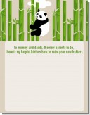 Panda - Baby Shower Notes of Advice