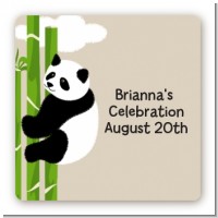 Panda - Square Personalized Baby Shower Sticker Labels