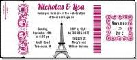 Paris - Bridal Shower Destination Boarding Pass Invitations