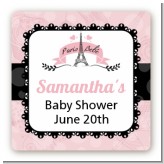 Paris Bebe - Square Personalized Baby Shower Sticker Labels