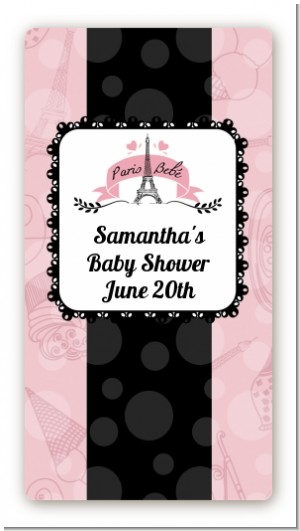 Paris BeBe - Custom Rectangle Baby Shower Sticker/Labels