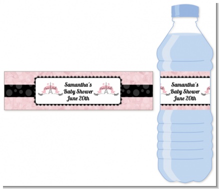 Paris BeBe - Personalized Baby Shower Water Bottle Labels