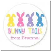 Pastel Bunny Tails - Round Personalized Easter Sticker Labels