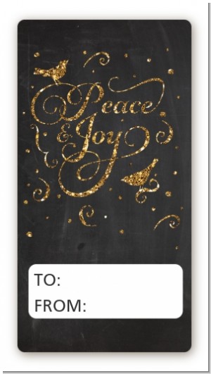 Peace and Joy - Custom Rectangle Christmas Sticker/Labels